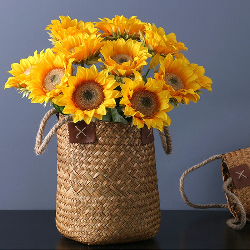 

45cm Artificial Silk Flower Sunflower bouquet Daisy Home Garden wedding Table DIY Simulation Decorative Flowers Accessorie Plant
