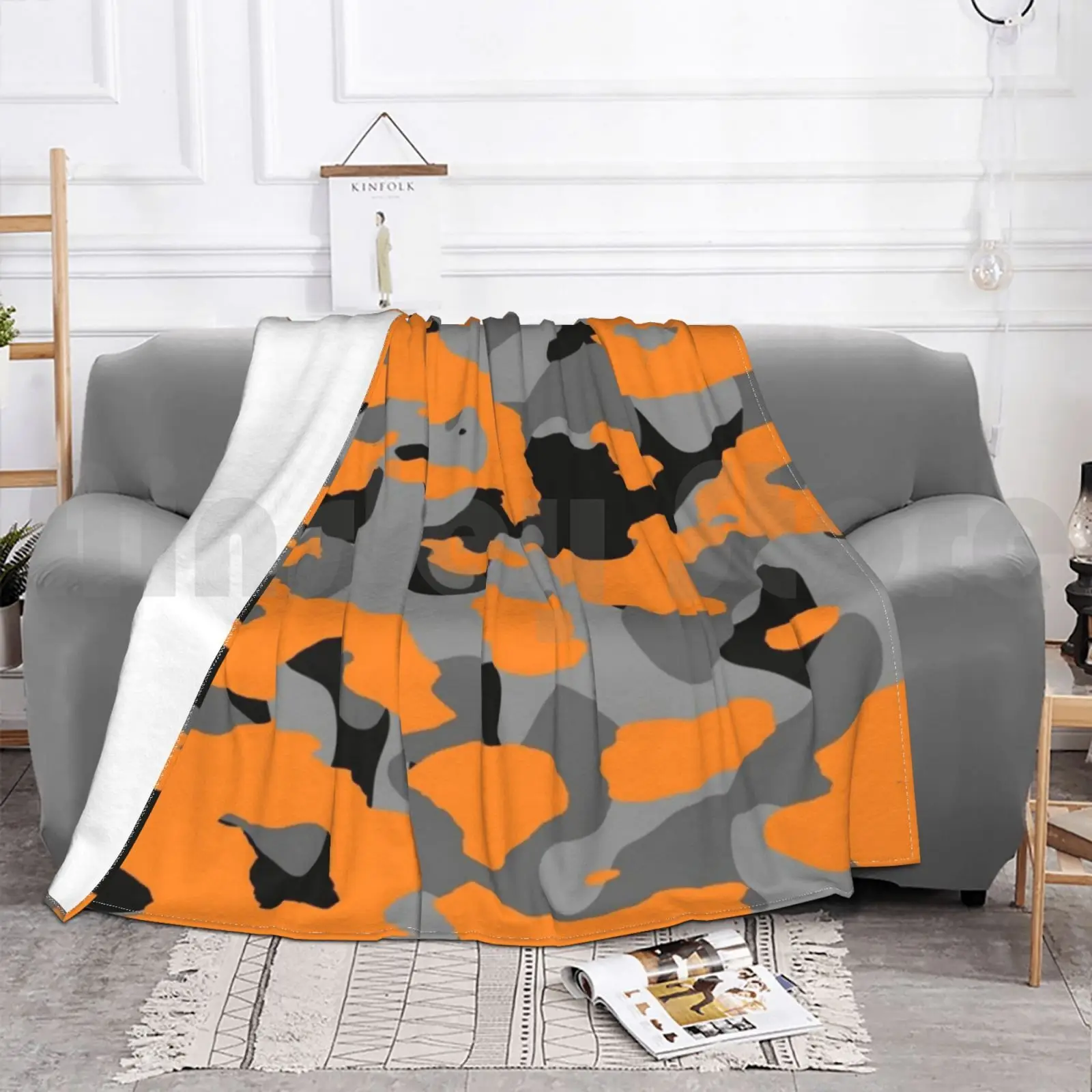 Оранжевое камуфляжное одеяло для дивана-кровати оранжевое охотничье женщин и
