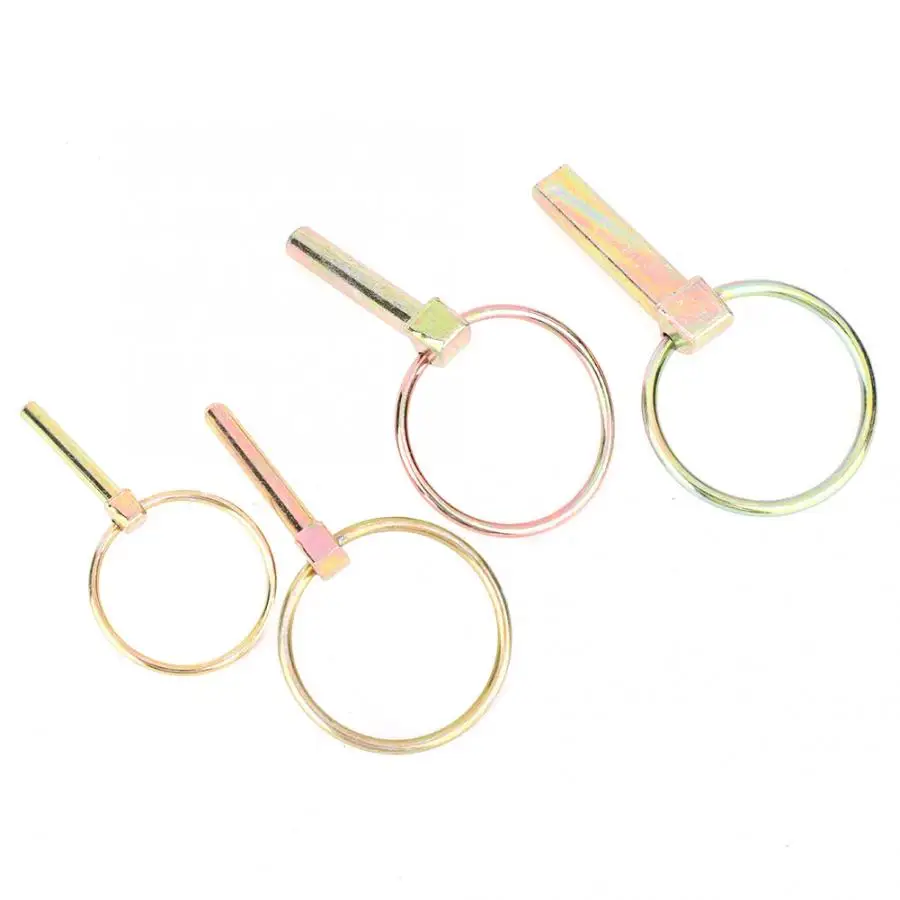 

50Pcs M4.5/M6/M8/M11 Lynch Locking Pin Assortment Kit Spring Steel Annular Pin Ring Clips For Farm Tractor Trailer Mower Truck