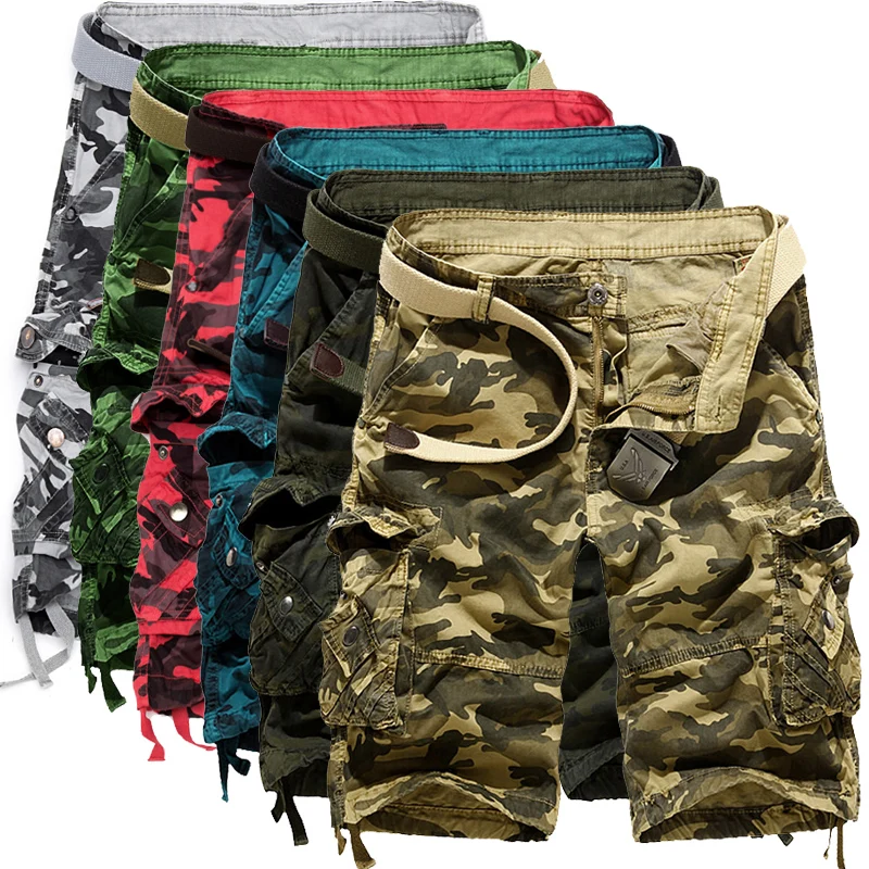 New Camouflage Camo Cargo Shorts Men New Mens Casual Shorts Male Loose Work Shorts Man Military Short Pants Plus Size 29-40