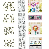 cute little cats meow stamps and cutting dies set for diy scrapbooking paper cards crafts making 2022 new