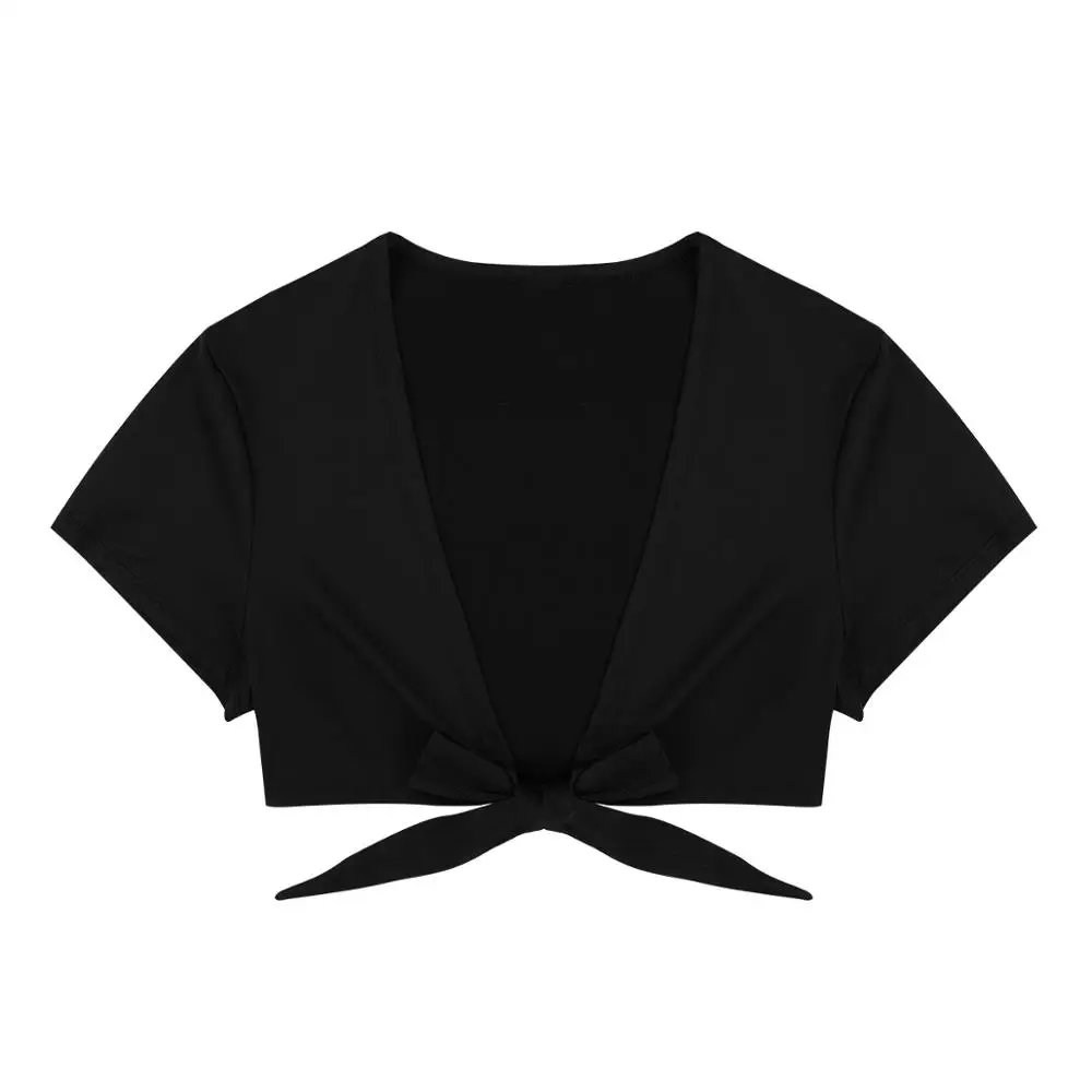 Женский костюм школьницы для косплея короткий топ-болеро с глубоким V-образным