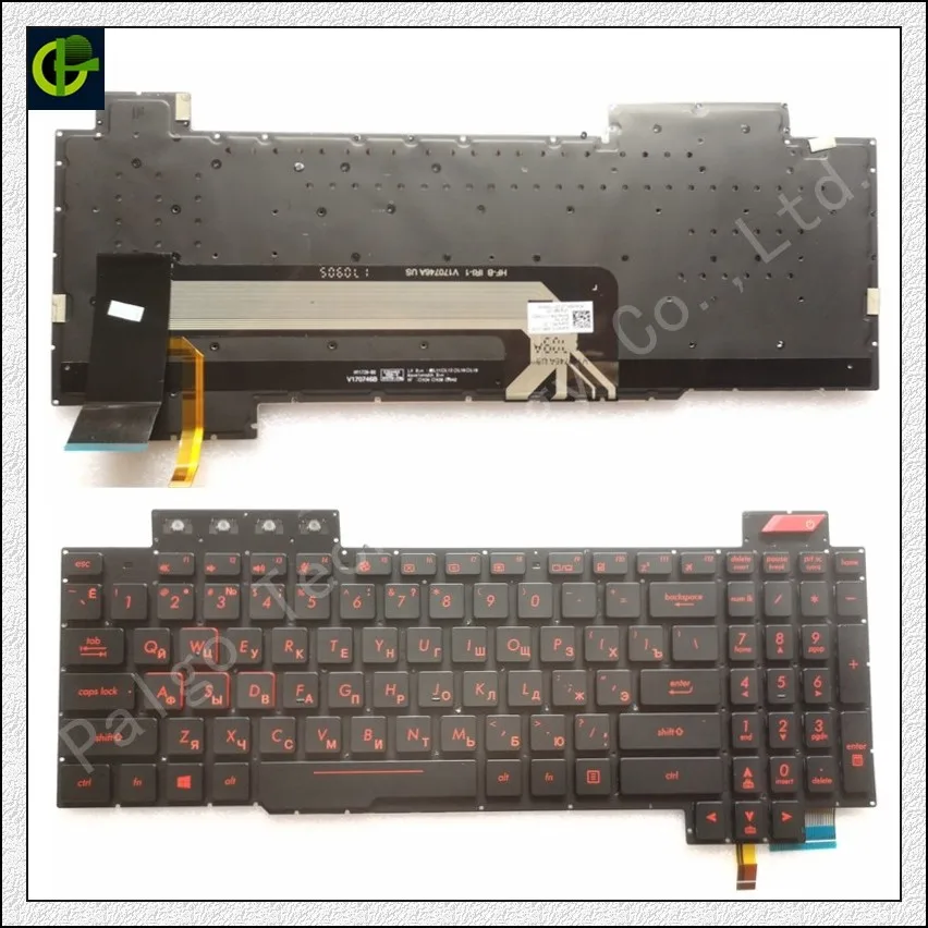 Клавиатура с подсветкой для ASUS ROG FX503 FX503V FX503VM FX503VD FX63 FX63V FX63VD FX63VM ZX63V RU 90NR0GN1-R31US0 |