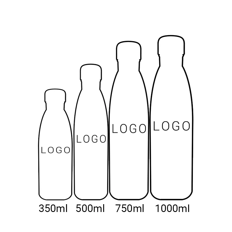 With LOGO Print Логотип по индивидуальному заказу 350/500/750/1000 мл бутылка термос для воды из Нержавеющая сталь термосы Термокружка регулятор температуры с термопарным - Цвет: With LOGO Print