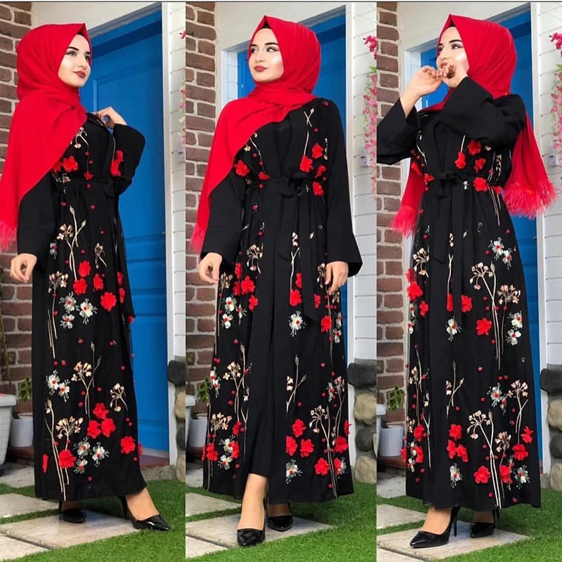 Dresses For Veiled Women Hijab Abaya Dubai Fashion Kaftan Women Kitenge Designs Muslim Modest Dresses Caftan Marroqui Lsm006