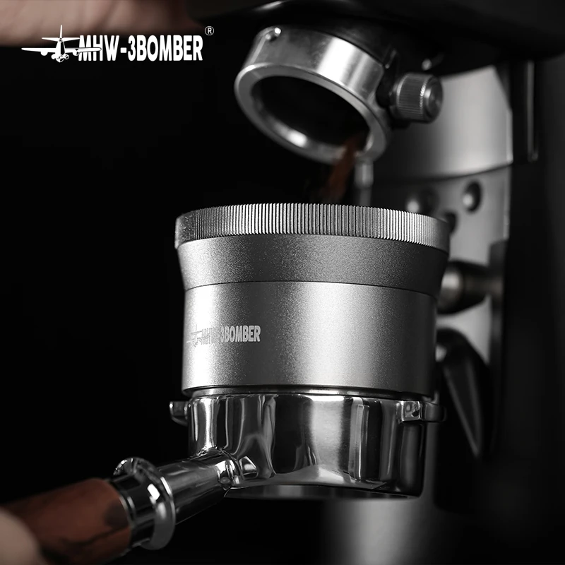 MHW-3BOMBER-distribuidor de caf&eacute; de acero inoxidable de 58mm, embudo dosificador de nivelaci&oacute;n de caf&eacute; de aleaci&oacute;n de aluminio, anillo dosificador, accesorios para Espresso-0