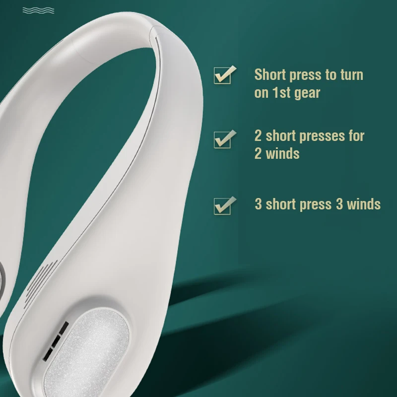 Beste Mini Hals Fan Draagbare Bladeless Air Cooler Cooling Fan 3000Mah Oplaadbare Bladloze Opknoping Wearable Nekband Fans