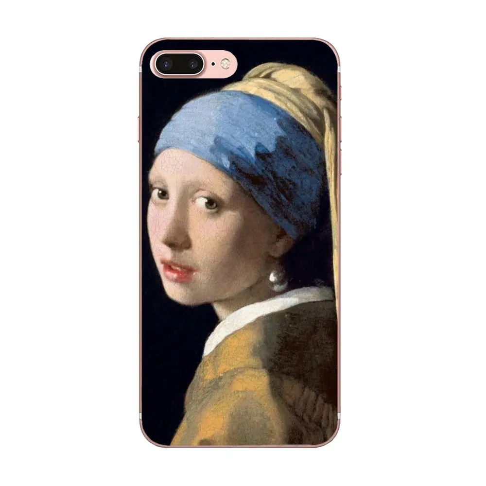 Девушка с жемчугом Серьги Vermeer для Samsung Galaxy S3 S4 S5 Mini S6 S7 S8 Edge Plus S9 S10 S20 Мягкий
