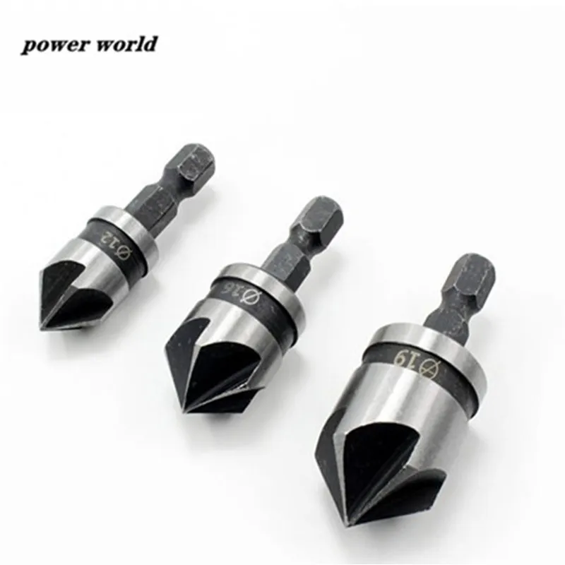 3 шт./компл. 90 градусов шестигранный хвостовик/Круглый хвостовик зенкер сверло 5