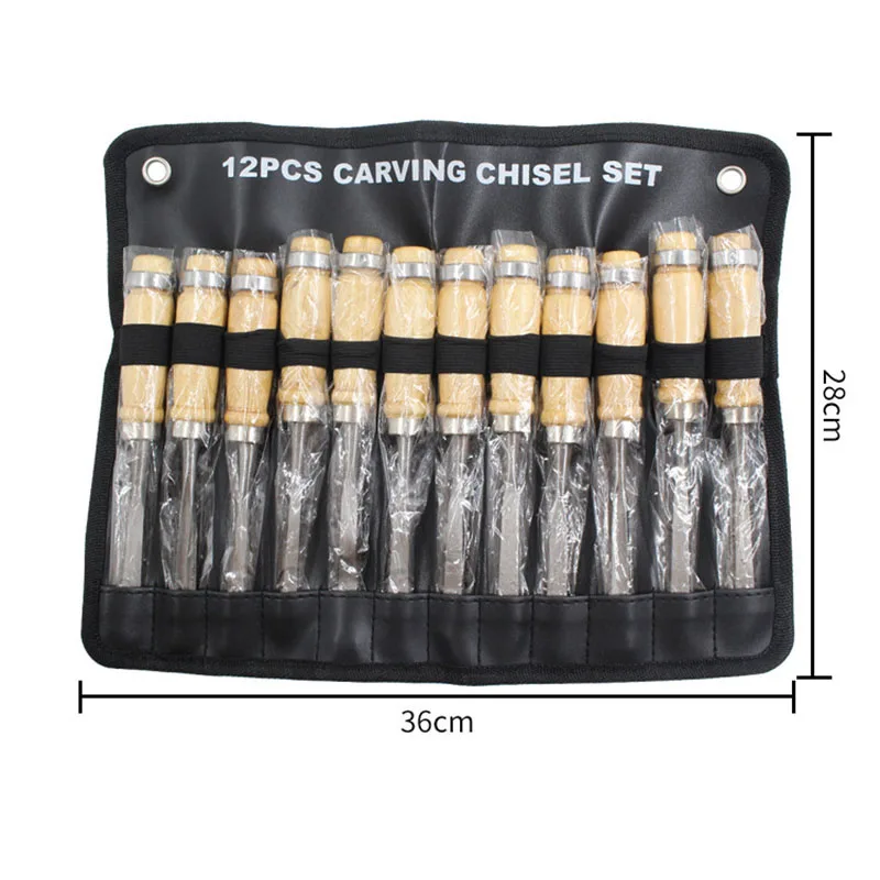 12pcs/set Manual Wood Carving Chisels Knife Hand Tool Set Carpenters Woodworking Kit DIY Gouge Chisel |