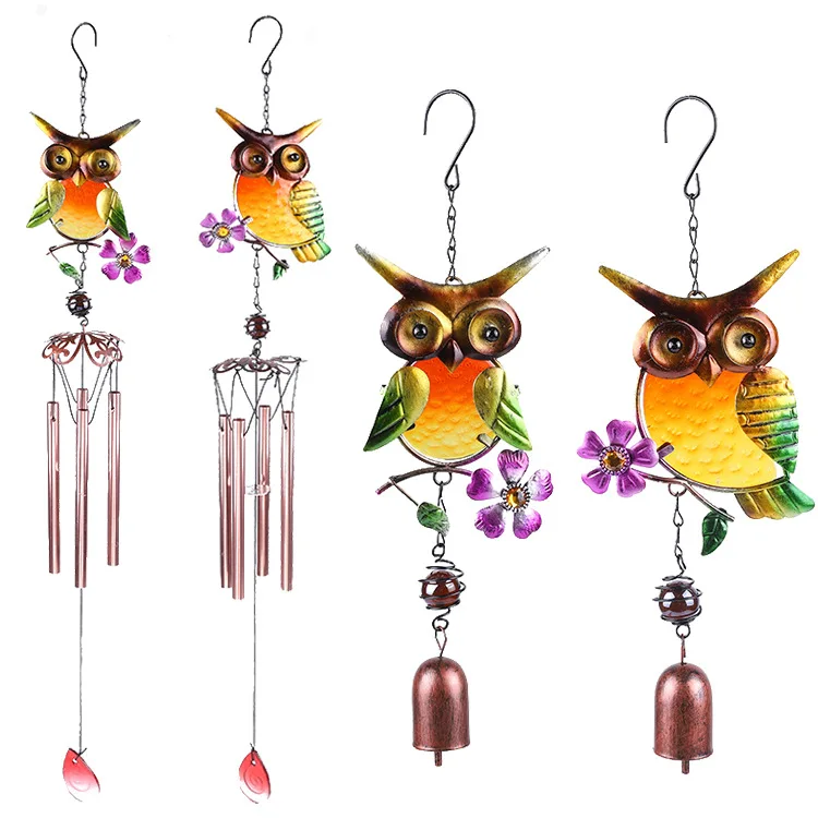 

Ретро ветряные колокольчики в виде совы, металлические украшения, креативные окрашенные колокольчики, поделки, подарки, украшение для дома,...