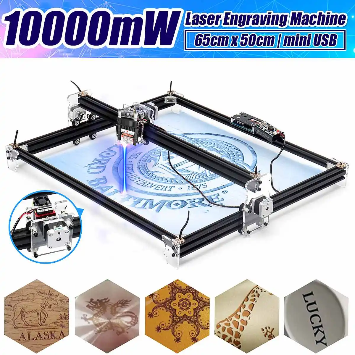 Мини 10000 МВт лазерное гравированное дерево фрезерный станок с ЧПУ Y-axis Hobby Home DIY металлическая гравировальная машина настольные дереворежущие инструменты