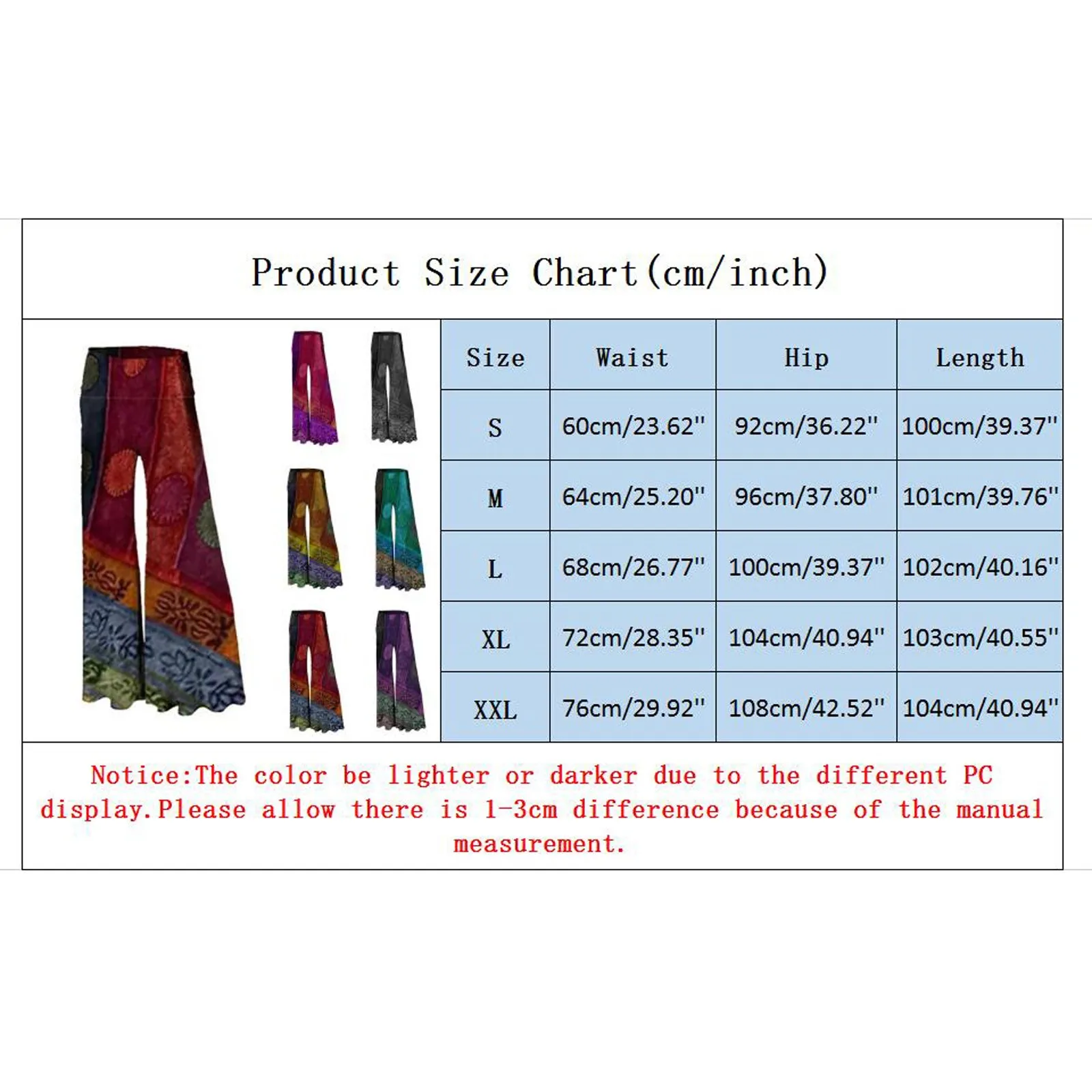

Women's Pants 2021 Retro Ethnic Print Casual Wide Leg Pants Trousers High Waist Female Long Trousers Pants Mujer