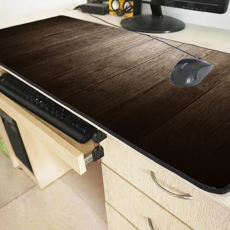 Большой игровой коврик для мыши XGZ с деревянной текстурой геймерский