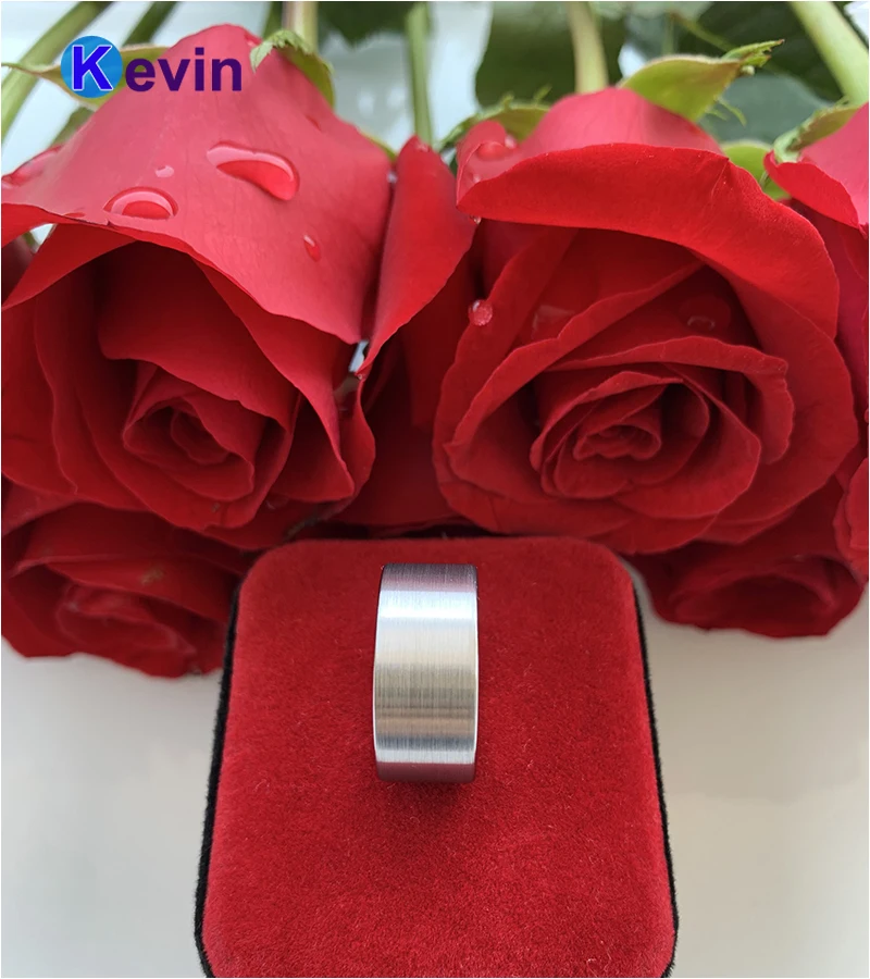 Вольфрамовое обручальное кольцо для мужчин плоский ремешок матовая отделка 10 мм