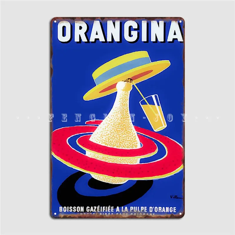 

ВИНТАЖНЫЙ ПЛАКАТ Orangina, металлический знак, печатный Настенный декор для клувечерние, гостиной, жестяной плакат