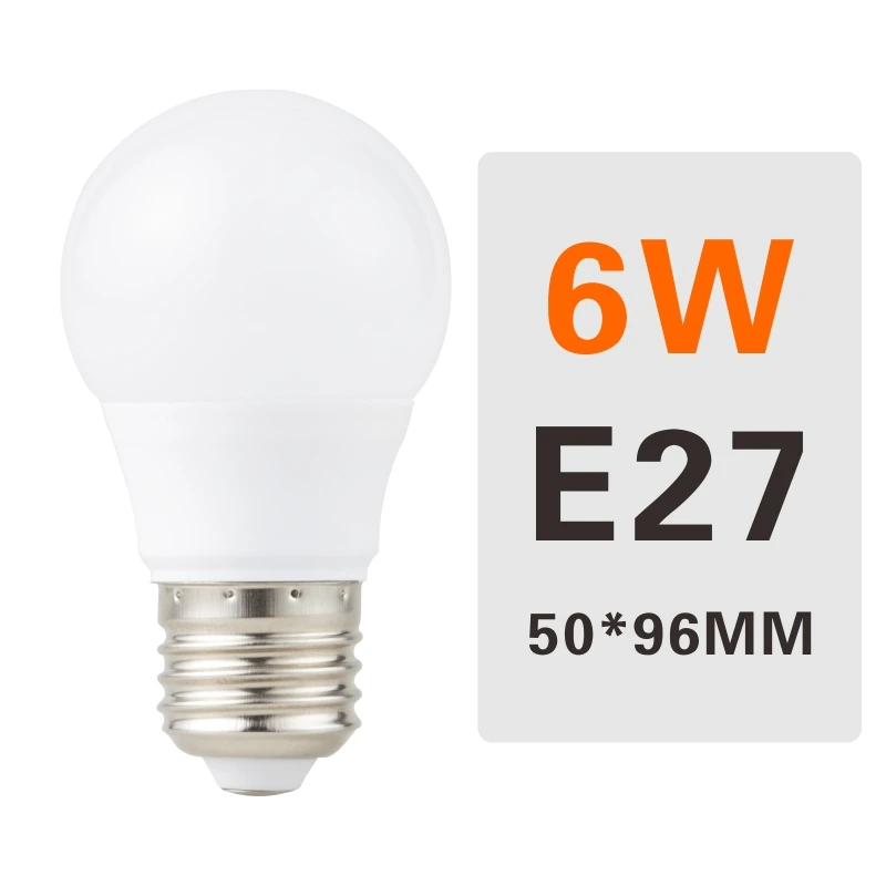 6W E27 E27 E14 LED Bulb Lamps 3W 6W 9W 12W 15W 18W 20W Lampada Ampoule Bombilla LED Light Bulb AC 220V 230V 240V Cold/Warm White - Испускаемый цвет: 6W E27