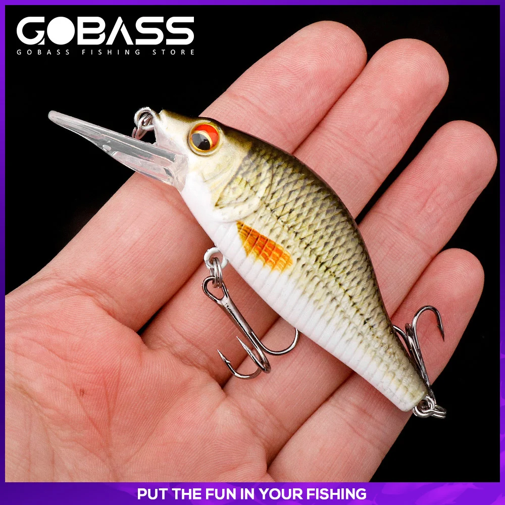 GOBASS 50/70/90 мм кренкбейт рыболовная приманка Черный Гольян спиннинговые приманки