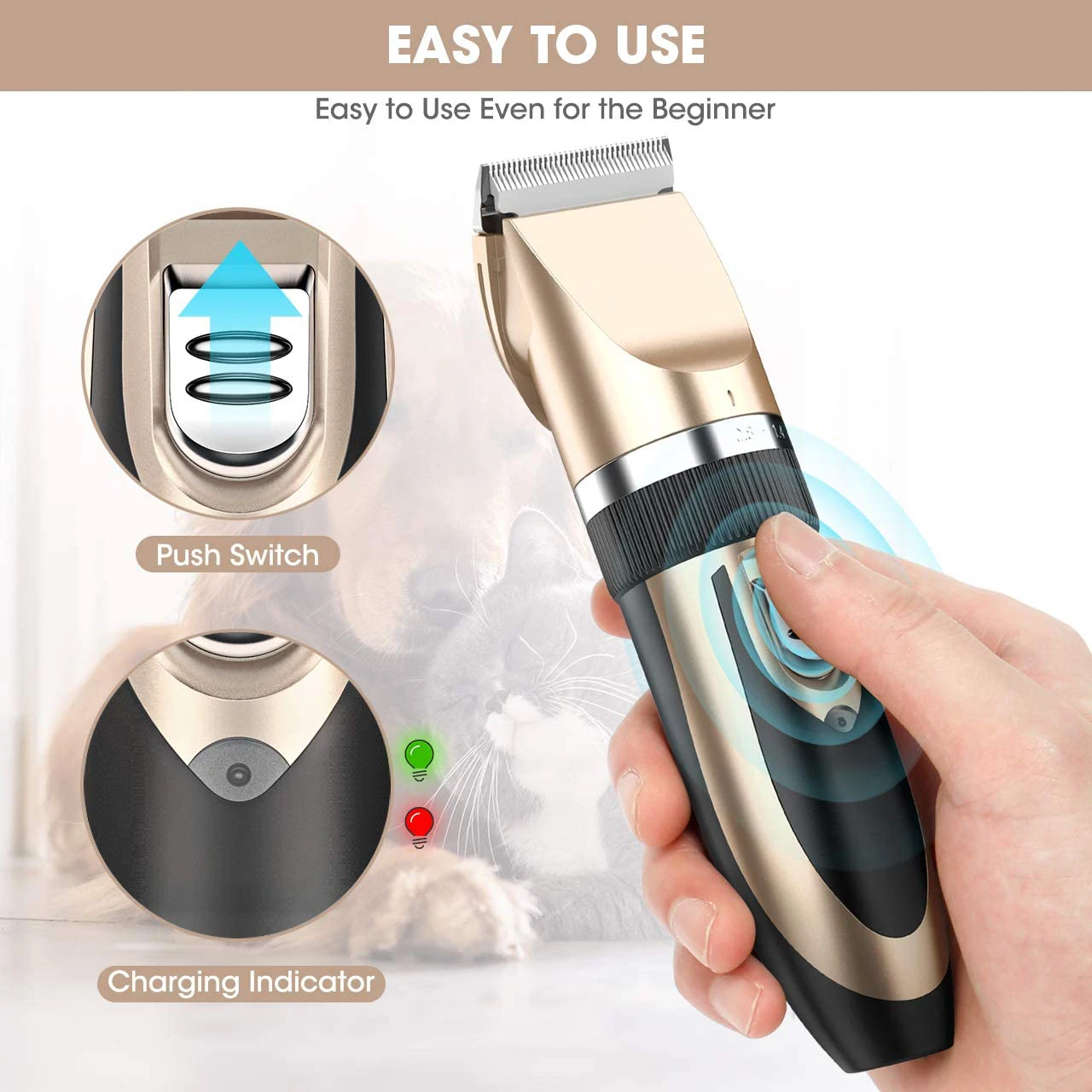 Электрический триммер для собак и кошек аккумуляторная машинка с USB-зарядкой