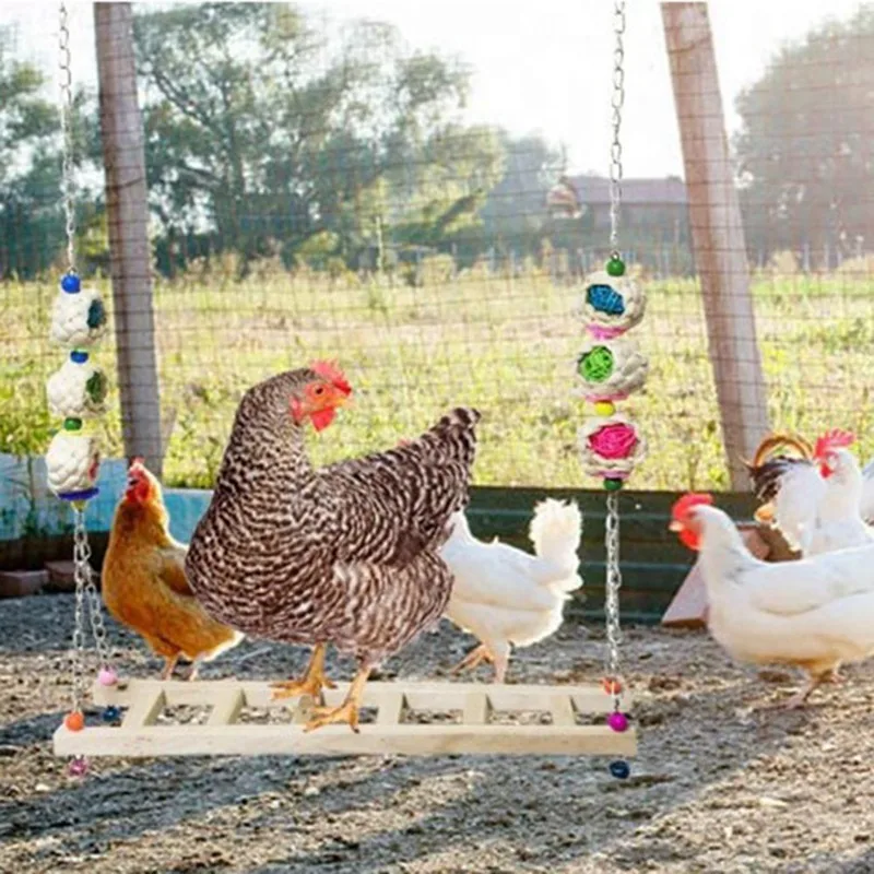 

Chicken Ladder Wood Stand Chicken Toy Swing Toys For Chicks Rooster Hens Toys Parrot Wood Stand Cage Exercise Play Toy For Gifts