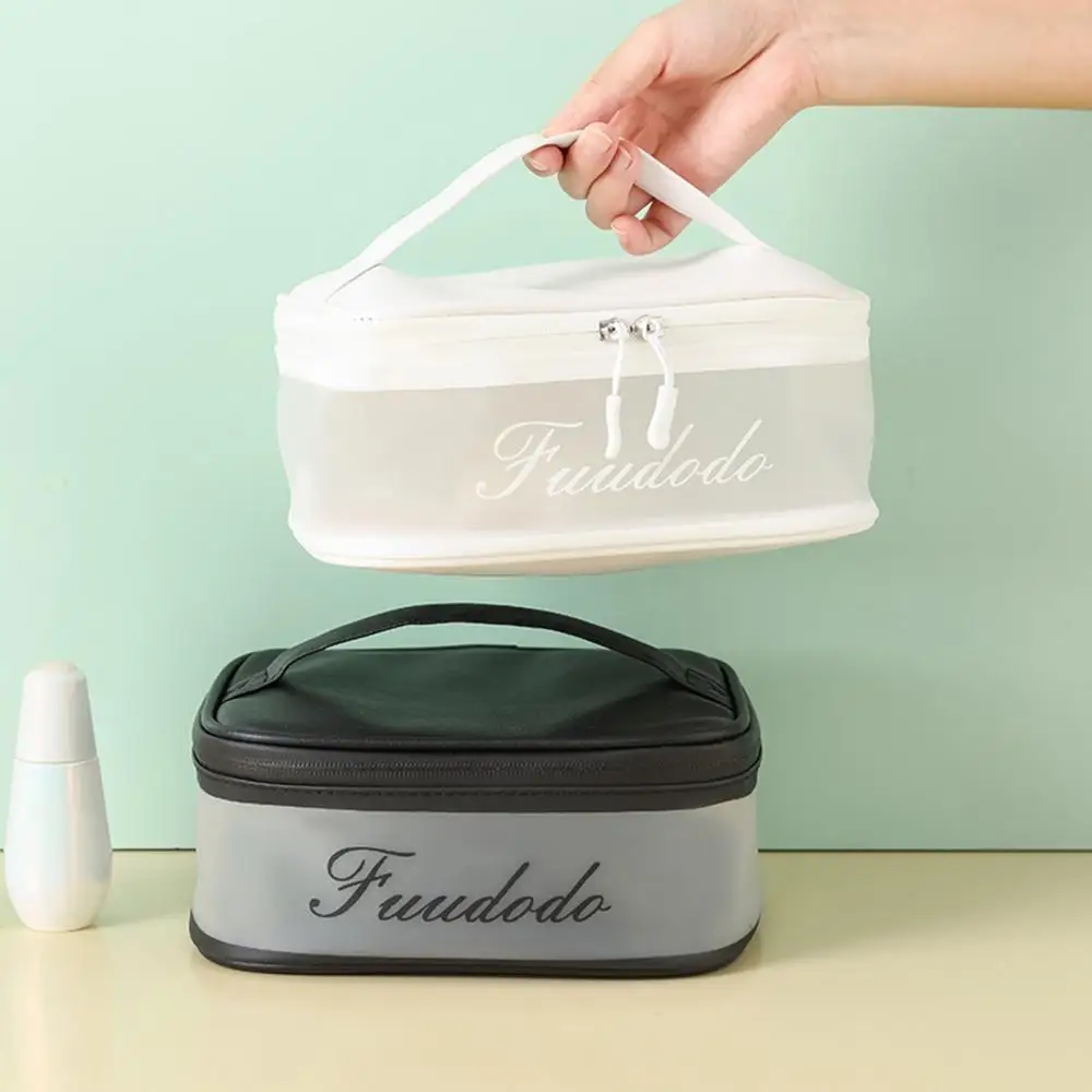 

Women Fashion Travel Faux Leather Waterproof Tote Square Makeup Cosmetic Bag