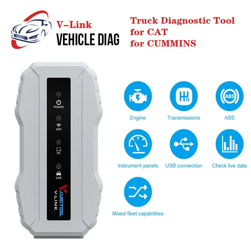 VDIAGTOOL VLINK Wi Fi диагностический инструмент для грузовика сканер тяжелого OBD2 ABS все