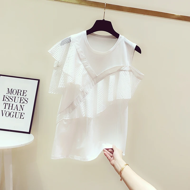 Летние белые Блузы для женщин 2020 новые корейские темпераментные вышитые ажурные