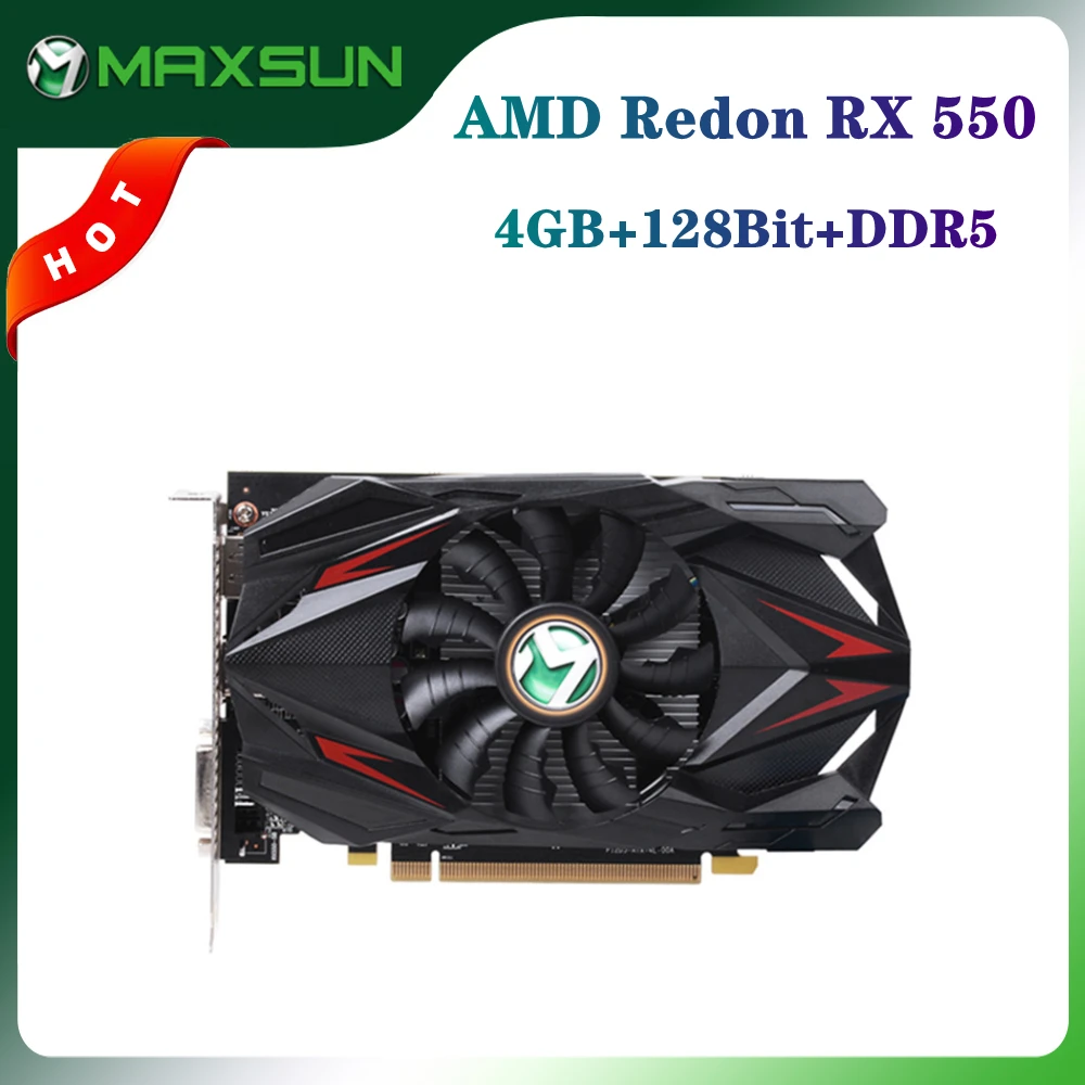 MAXSUN AMD GPU Radeon RX 550 трансформаторы 4G GDDR5 14 нм компьютерный ПК игровой видео