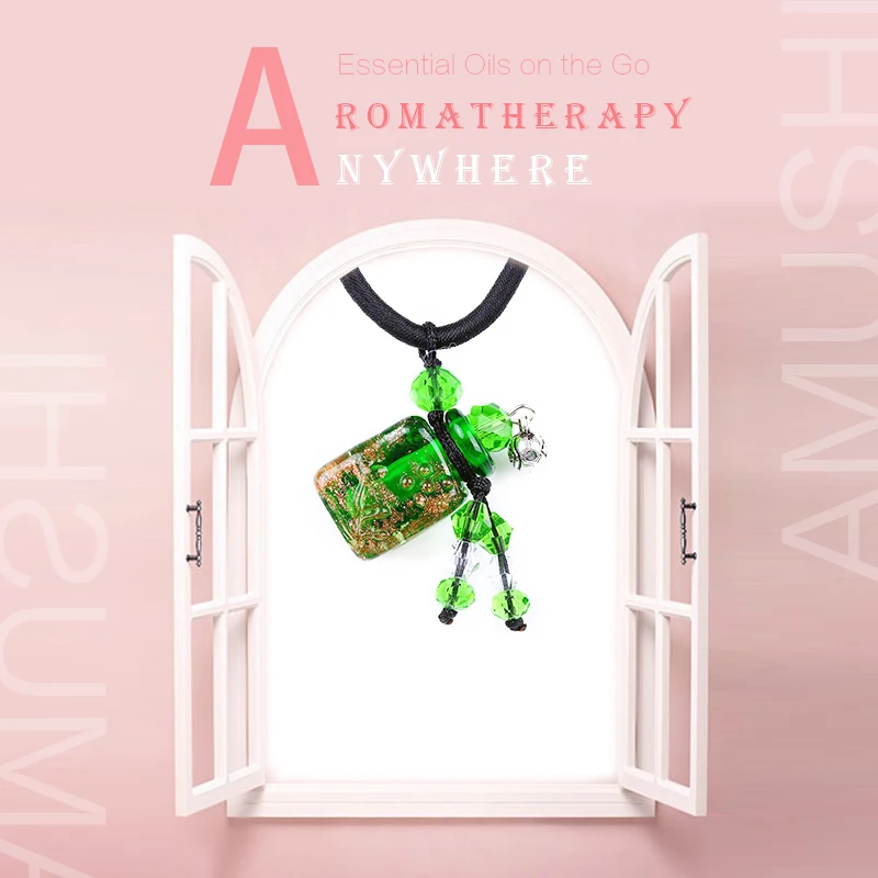 Ожерелье "Лунное сияние" с эфирным маслом для ароматизатора ароматерапии, духи в украшении из стеклянной бутылки на пепельницах "Любовь".