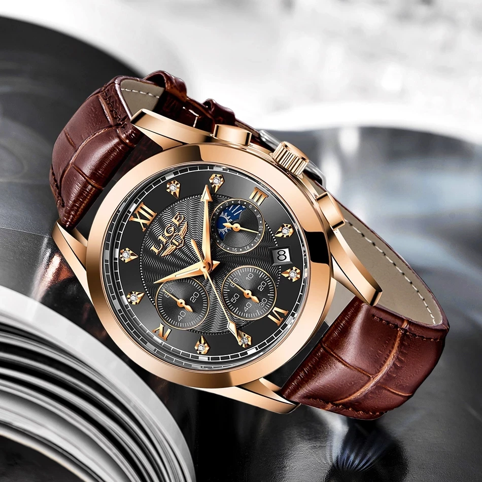 

LIGE 2020 New Top Brand Luxury Mens Watches Male Clocks Date Sports Military Wrist watch Leather Strap Quartz Business Men Watch