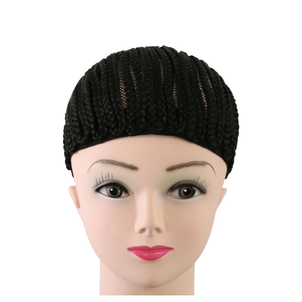 

2PC S/M/L Cornrow Cap For Weave Crochet Braid Wig Caps For Making Wigs Top Quality Weaving Braid Cap Wig Net Black