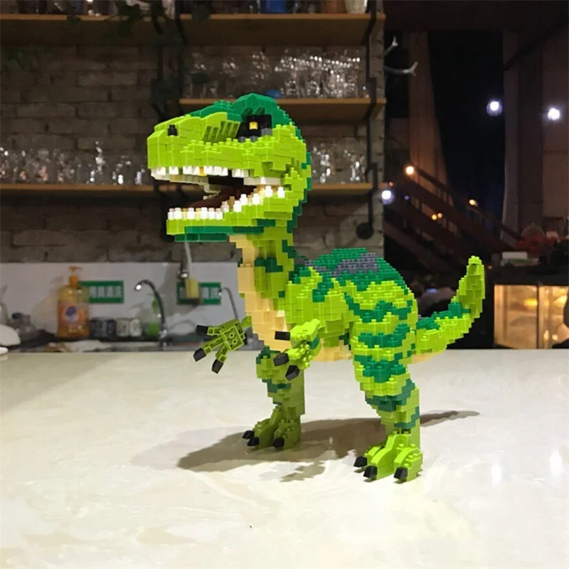 

1530pcs Jurassic World Mini Blocks Green Dinosaur Building Toy Classic Model Jurassic Park Figure Toys For Boys Home Fun Game