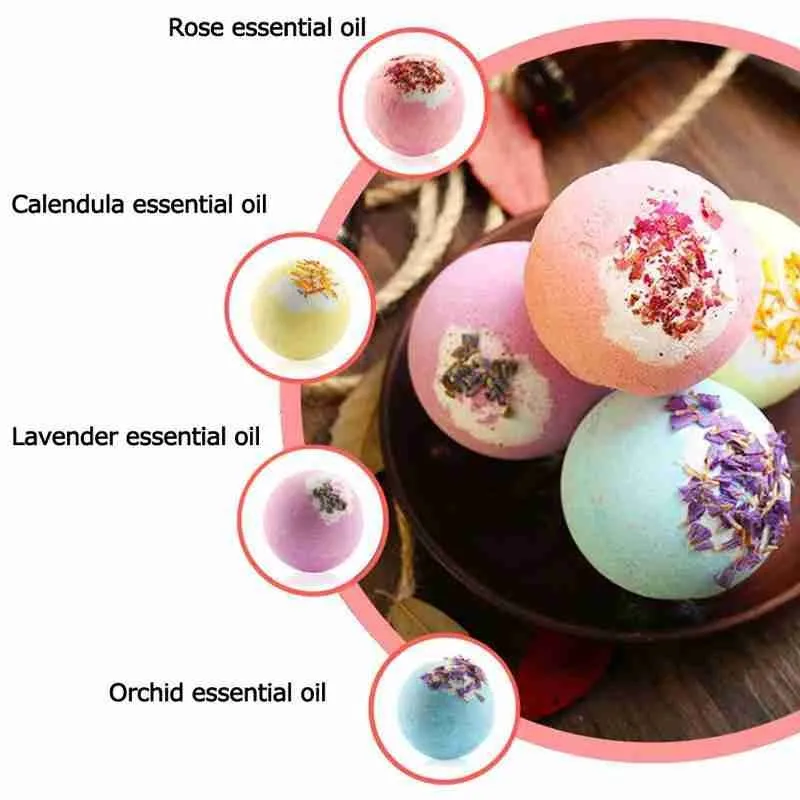 

Organic Bath Bombs Bubble Bath Salts Essential Oil Handmade Shower Bombs Soap Stress Bath Cleaner Spa SPA Salt Ball Body Bu W2Z0