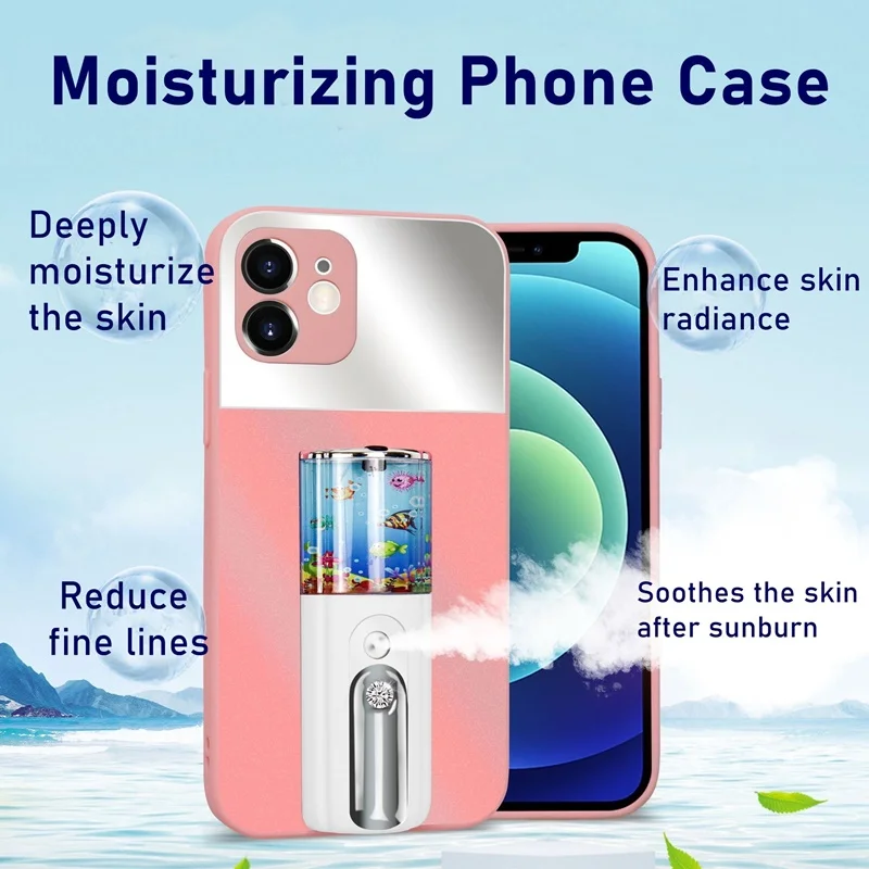 tongdaytech 2in1 spray phone case rechargeabe women makeup moisturizing phone cover for iphone xr xs x 11 12 pro max 7 8 plus free global shipping
