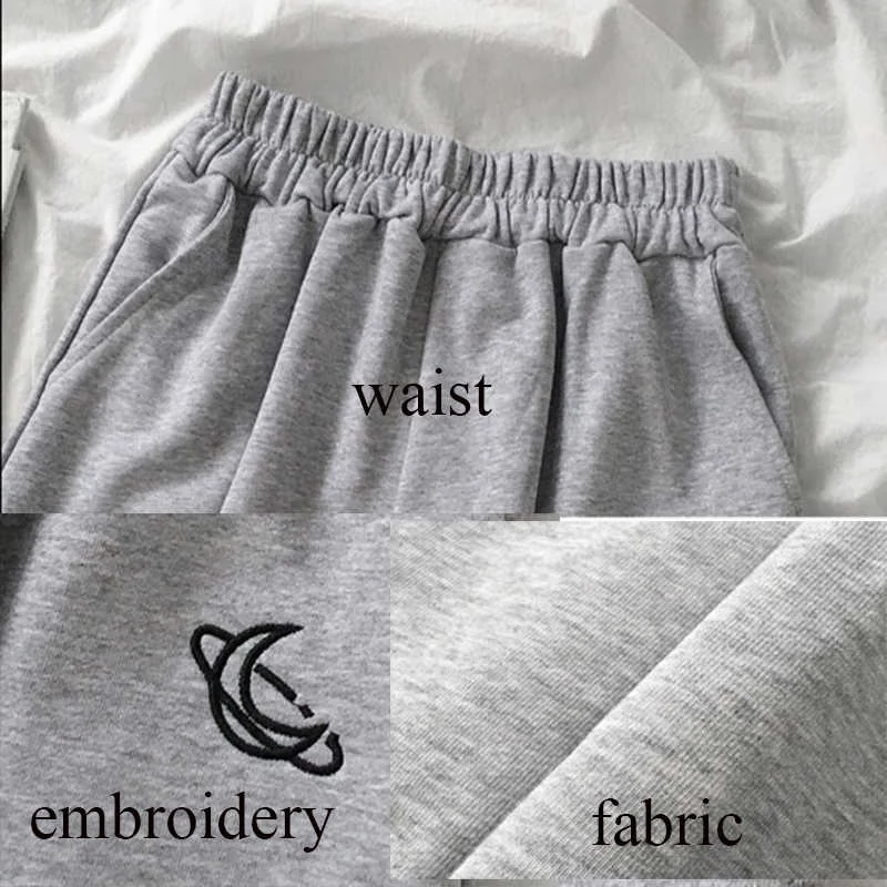 

Shorts Women Embroidery Elasticity Lovely Girls Korean Style Sweet Students Harajuku Colorful Simple Oversize Trousers Female