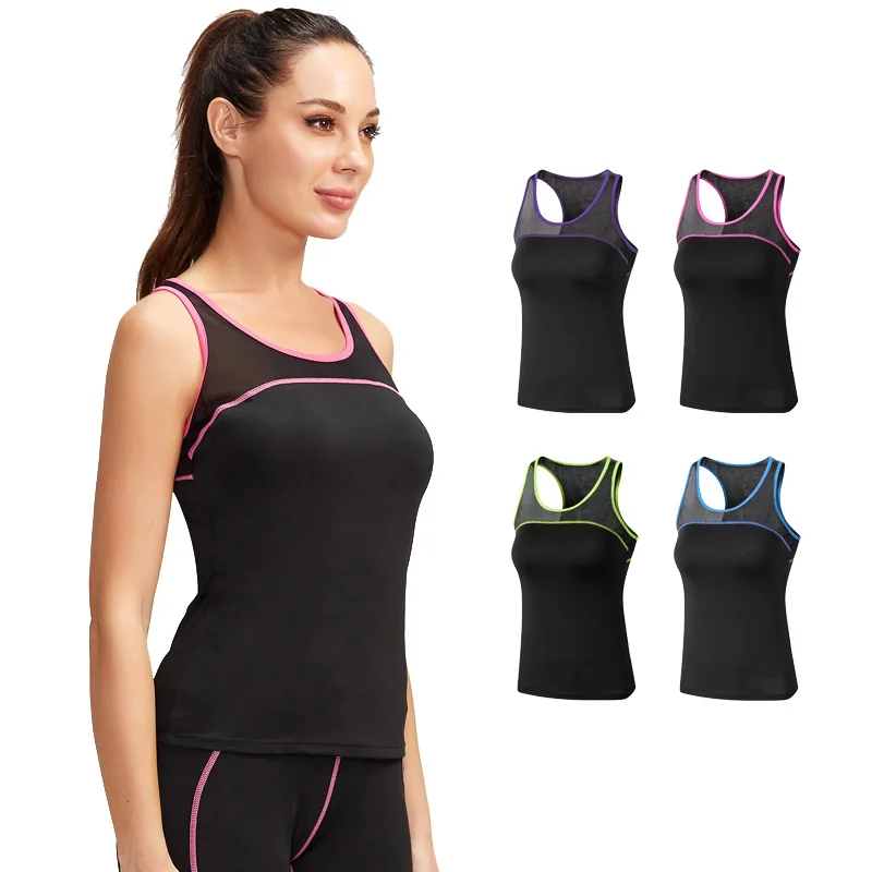 Новое поступление женская спортивная для йоги и бега жилет фитнеса контрастные