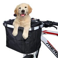 foldable bicycle basket mtb bike bags bicycle front bag pet carrier cycling top tube frame front carrier bag aluminum alloy