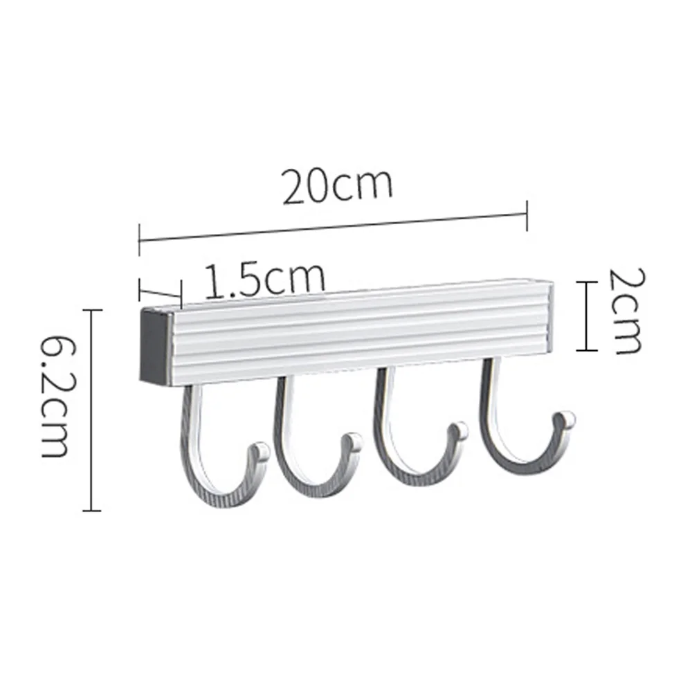

Kitchen Storage Shelf with Hook Wall Mount Coat Rack Rail Bar Wall Storage Hanger Kitchen Organizer Bathroom Accessories