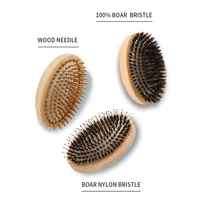 usa oak wood hair brush soft boar bristle nylon needle wooden hair airbag brush scalp massage wood brush and comb without handle