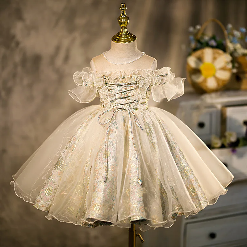 

Baby Dress Spanish Vintage Court dress for Infant Elegant Wedding Dresses Tutu Princess1st Birthday party Baby Girl Lolita Dress