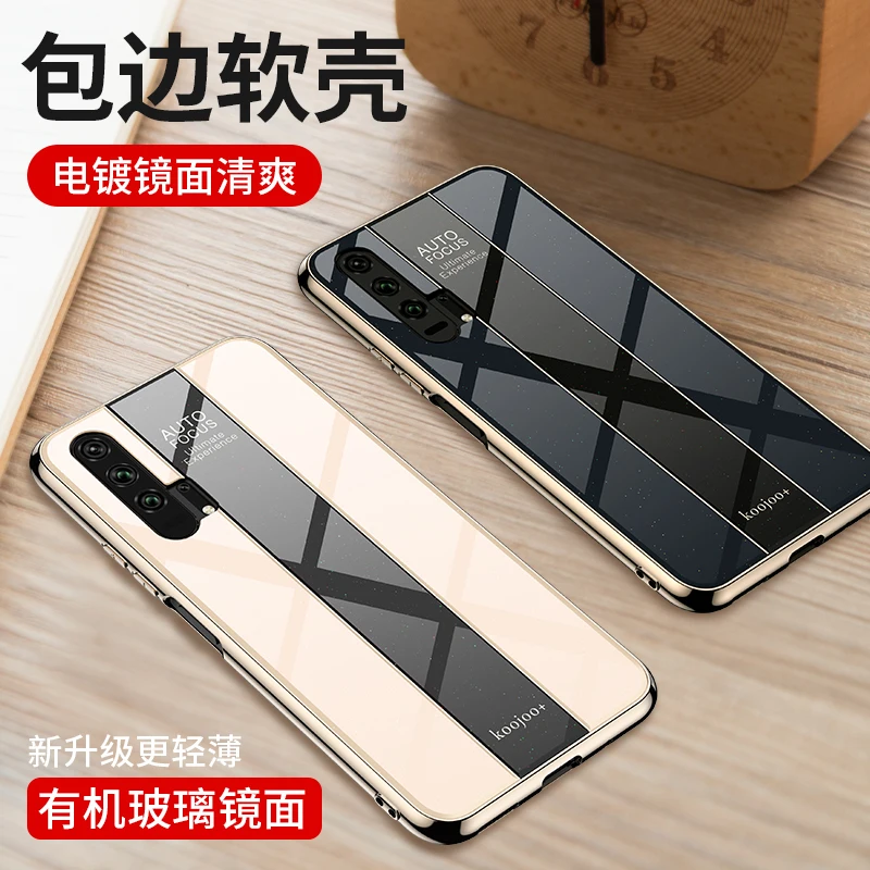 Porsche Cases For Huawei Honor 20 Pro Case Plating Tempered Glass Back Capa+Soft TPU Edge Phone Cover Nova 5 5i Funda | Мобильные