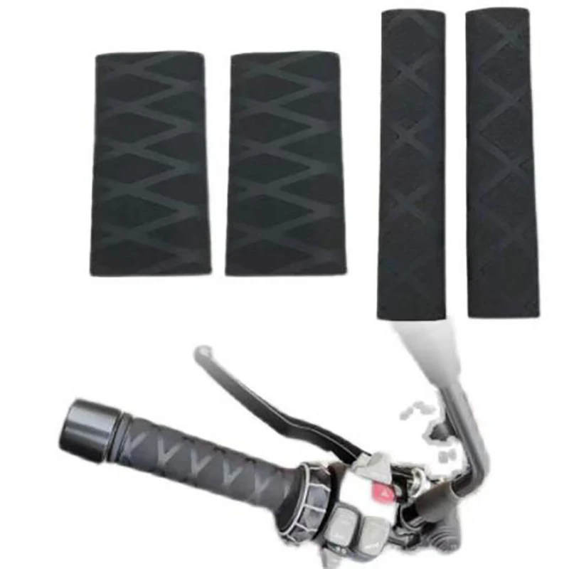 

1pair Universal Motorcycle Heat Shrinkable Grip Cover Non-slip Rubber Grip Glove