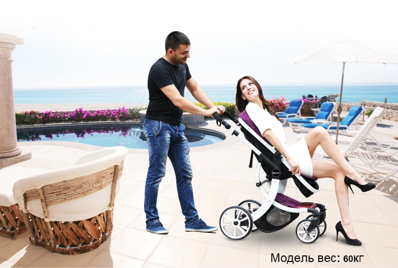 Luxmom детская коляска 2 в 1 Высокое пейзаже Multifunctionc может сидеть или лежать складной четыре сезона Россия