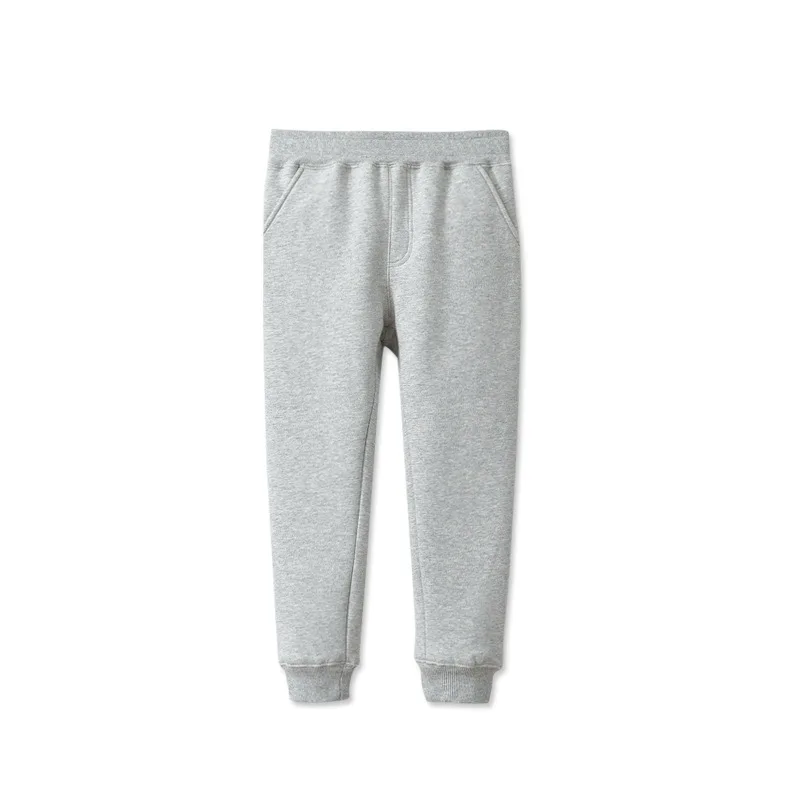 GREY pants Детские зимние плотные штаны с флисовой подкладкой для мальчиков и девочек теплая детская одежда хлопковые длинные штаны повседневные спортивные штаны для детей от 3 до 12 лет - Цвет: GREY pants