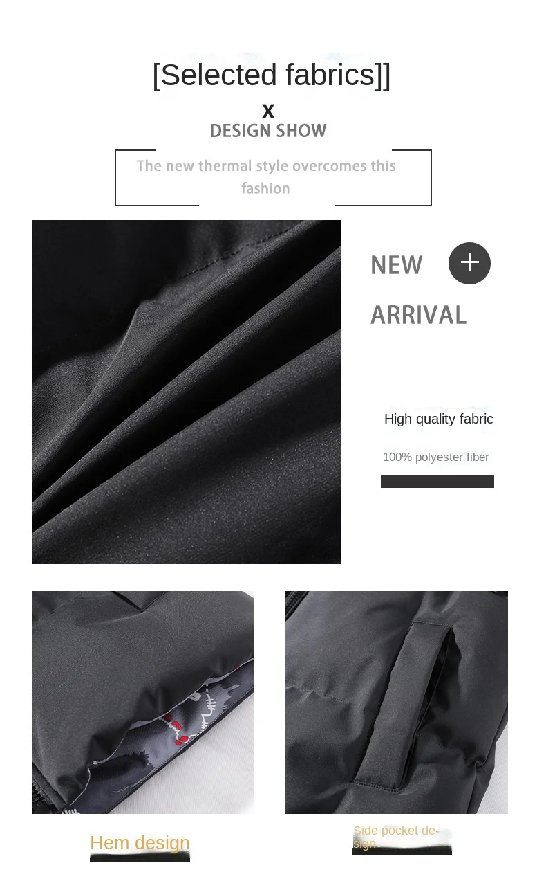 Double-sided Cotton-padded Coat Men with Fleece and Thick Tide Coat Large Size Winter New Warm Cotton-padded  Men Jacket