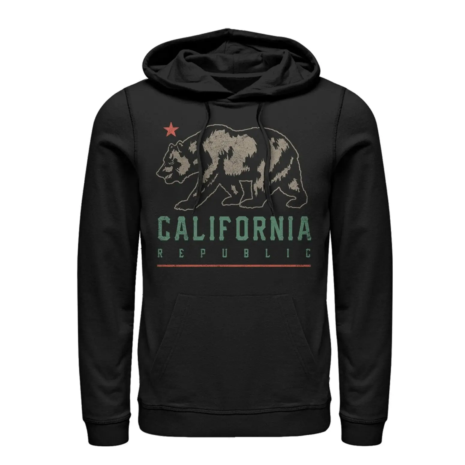 Медведь California Republic тени мужские худи с графикой|Мужские толстовки и свитшоты| |