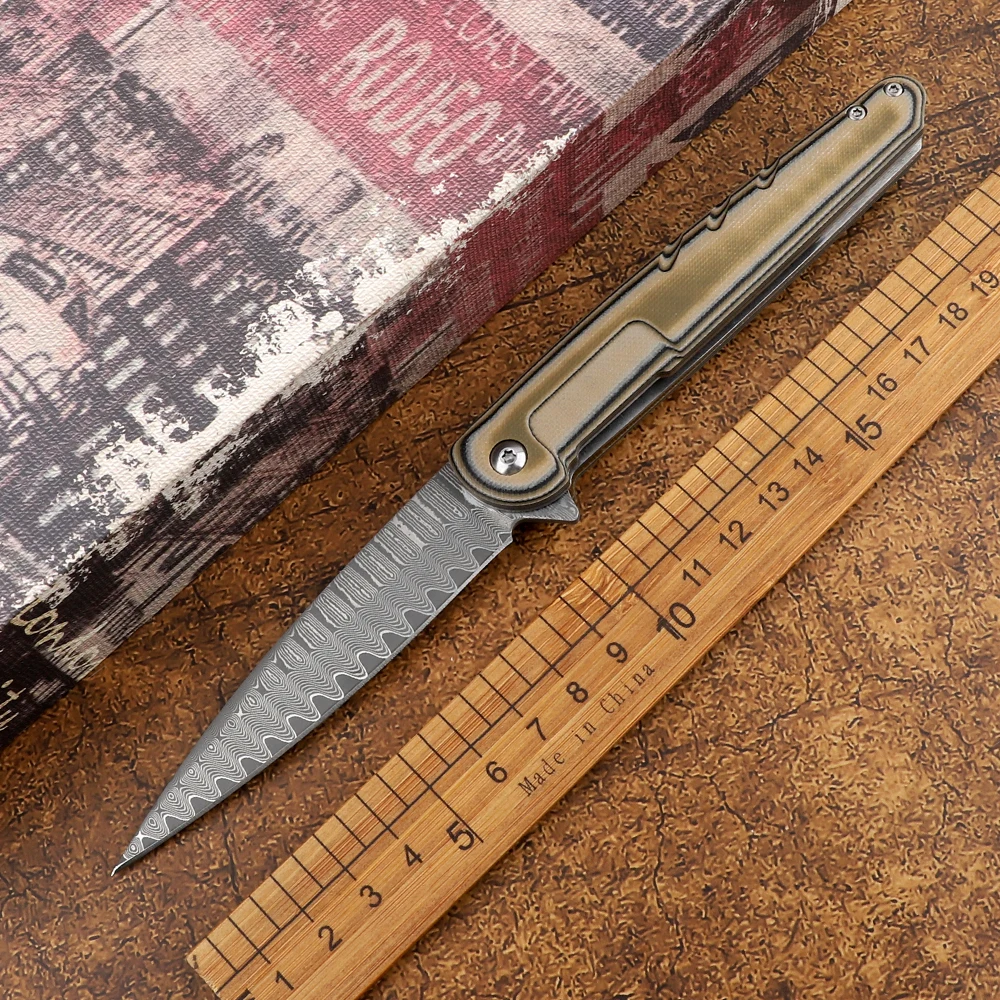 Новинка лезвие из дамасской стали рукоятка G10 для выживания на природе