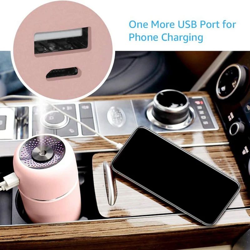 

Mini USB Car Humidifier, Ultrasonic Cool Mist Humidifier Super Quiet Operation for Bedroom Home Office, Car, Travel