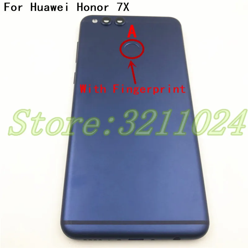 Металлический чехол для huawei Honor 7X BND-L21 BND-L22, задняя крышка, чехол на заднюю дверь, чехол на полную батарею+ отпечаток пальца+ объектив камеры