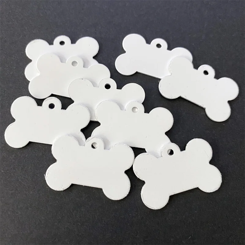 Both-sides Aluminum Sublimation Blank Pet Cat Tags Address Dog Heat Transfer Printing Id Name Collar Necklace Plates | Дом и сад